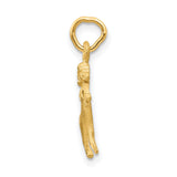 Satin Aries Zodiac Charm Pendant in Real 10k Yellow Gold