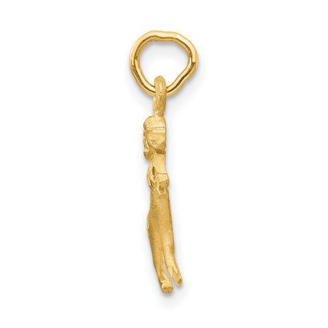 10k Yellow Gold Aries Zodiac Pendant with Ram Design, Horoscope Charm for Women or Unisex Wear