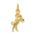 Satin Aries Zodiac Charm Pendant in Real 10k Yellow Gold