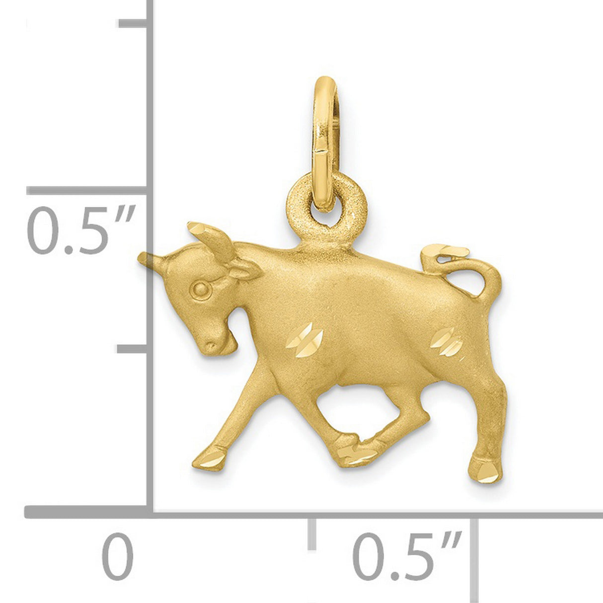 Taurus Zodiac Charm Pendant in Real 10k Yellow Gold