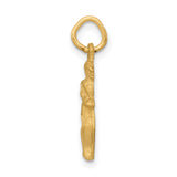 Gemini Zodiac Charm Pendant in Real 10k Yellow Gold
