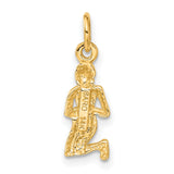Virgo Zodiac Charm Pendant in Real 10k Yellow Gold