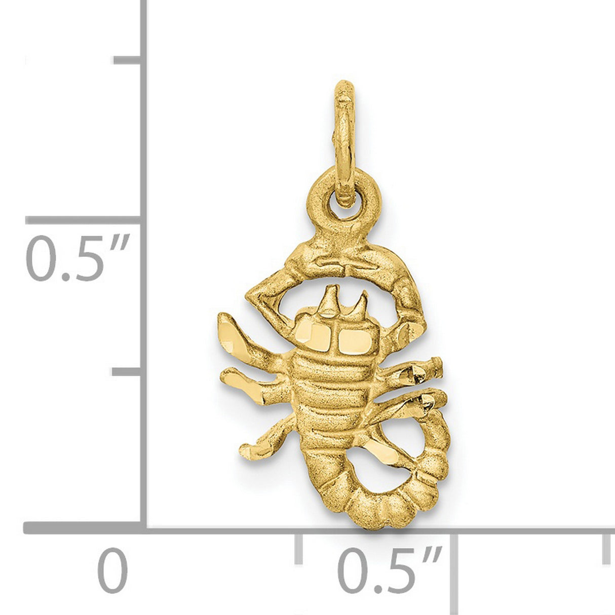 Scorpio Zodiac Charm Pendant in Real 10k Yellow Gold