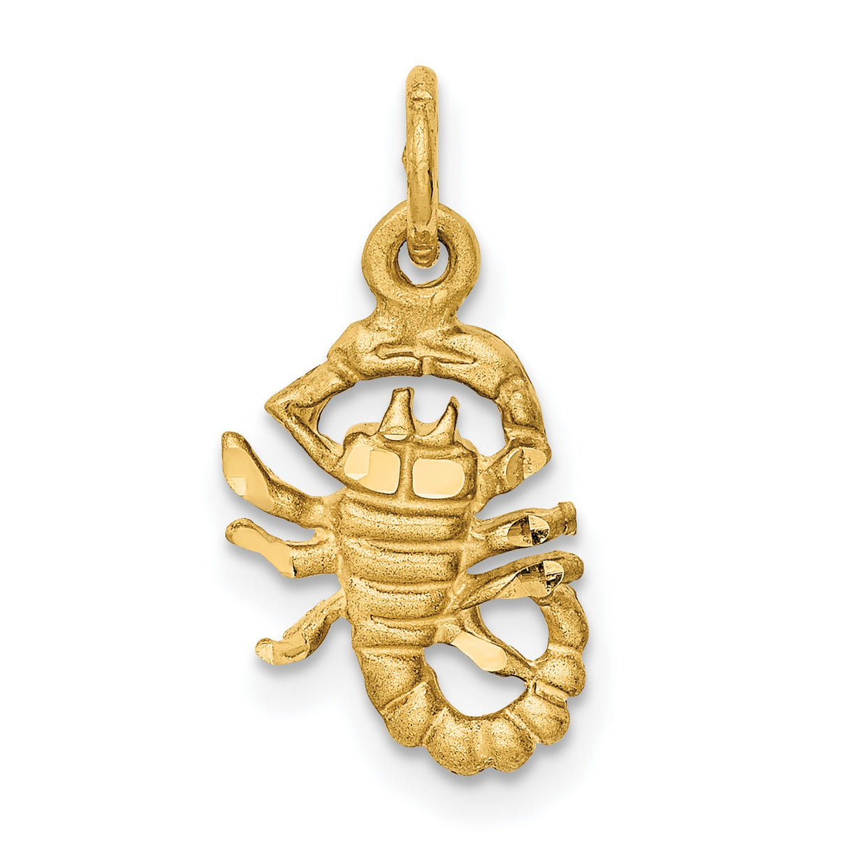 Scorpio Zodiac Charm Pendant in Real 10k Yellow Gold