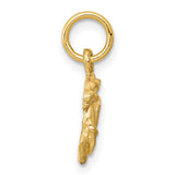 Capricorn Zodiac Charm Pendant in Real 10k Yellow Gold