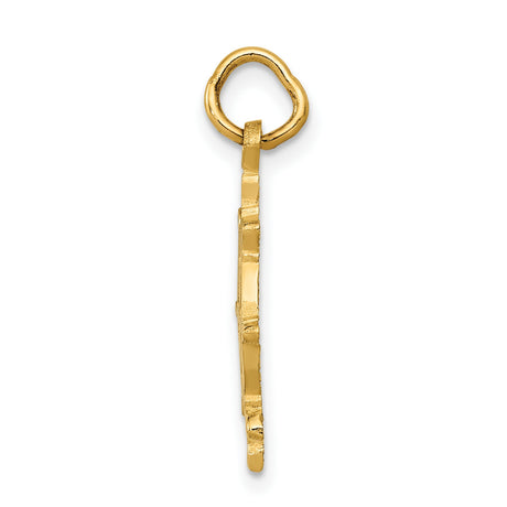 10k Yellow Gold Ship Wheel Pendant, Nautical Helm and Direction Symbol Charm