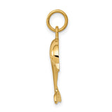 10k Yellow Gold Dolphin Pendant, Sleek Ocean-Themed Marine Charm for Women or Unisex