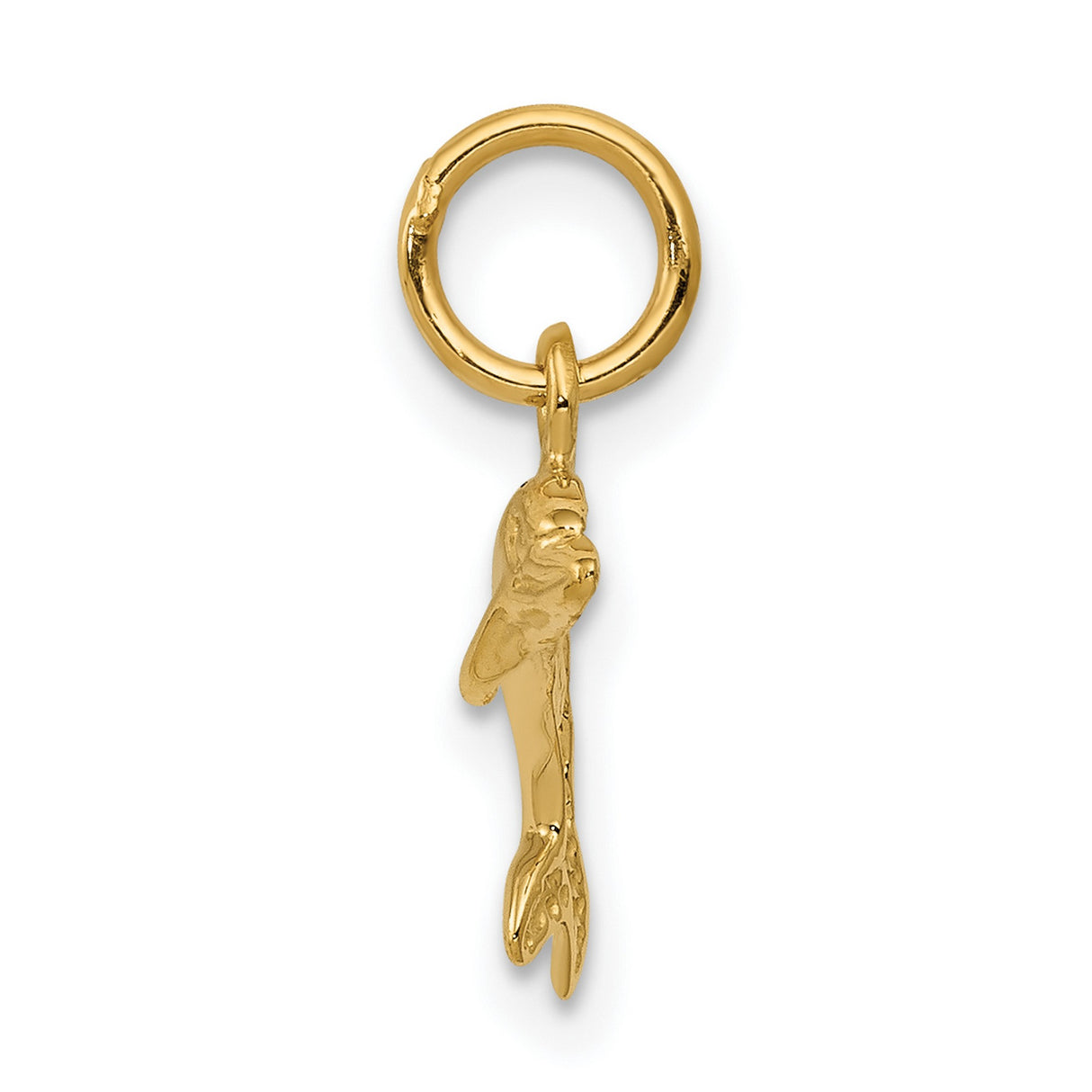 10k Yellow Gold Dolphin Pendant, Polished Nautical Charm Symbolizing Freedom and Harmony