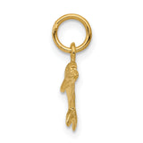 10k Yellow Gold Dolphin Pendant, Polished Nautical Charm Symbolizing Freedom and Harmony