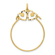 10k Yellow Gold Pendant with Interlocking Open Hearts, Polished and Brushed Finish