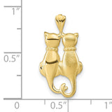 Satin Polished Cats Charm Pendant in Real 10k Yellow Gold