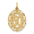 #50 in Oval Charm Pendant in Real 10k Yellow Gold