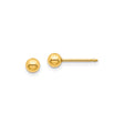 14k Yellow Gold Ball Stud Earrings, Classic Minimalist Round Design for Women or Unisex Wear