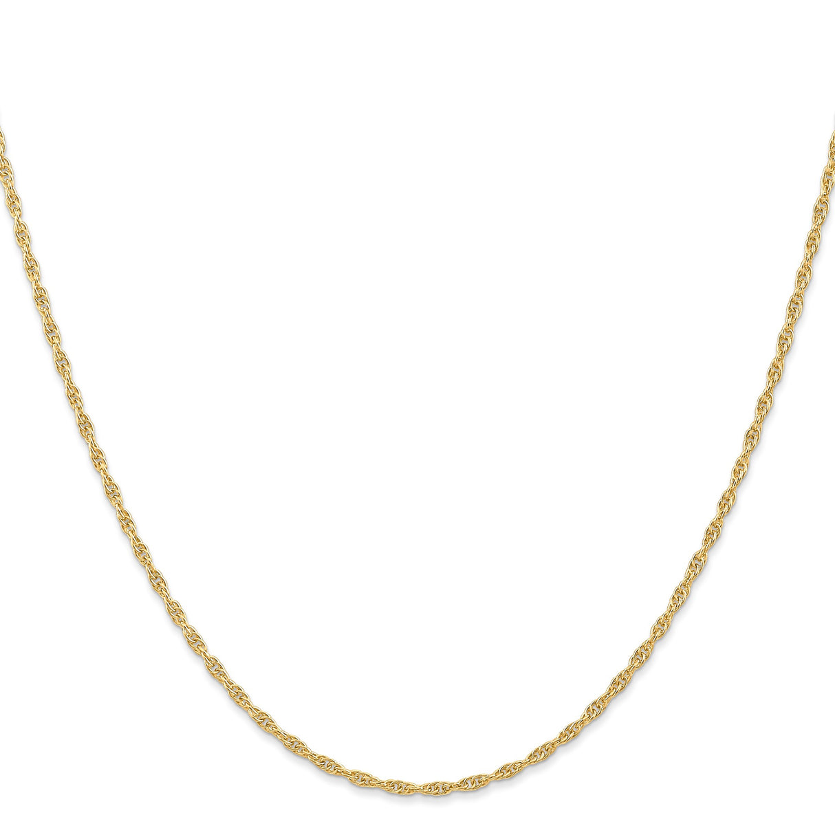 14K Yellow Gold 1.55 mm Polished Chain Necklace, Solid