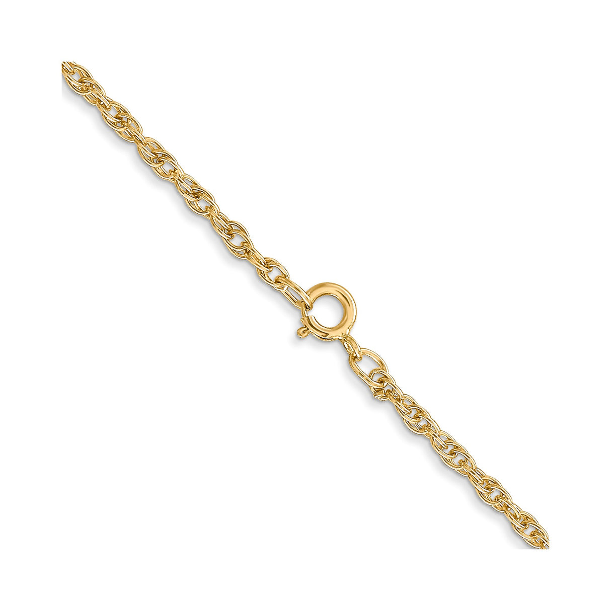 14K Yellow Gold 1.55 mm Polished Chain Necklace, Solid alternate angle