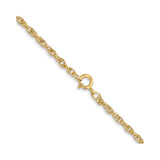 14K Yellow Gold 1.55 mm Polished Chain Necklace, Solid alternate angle