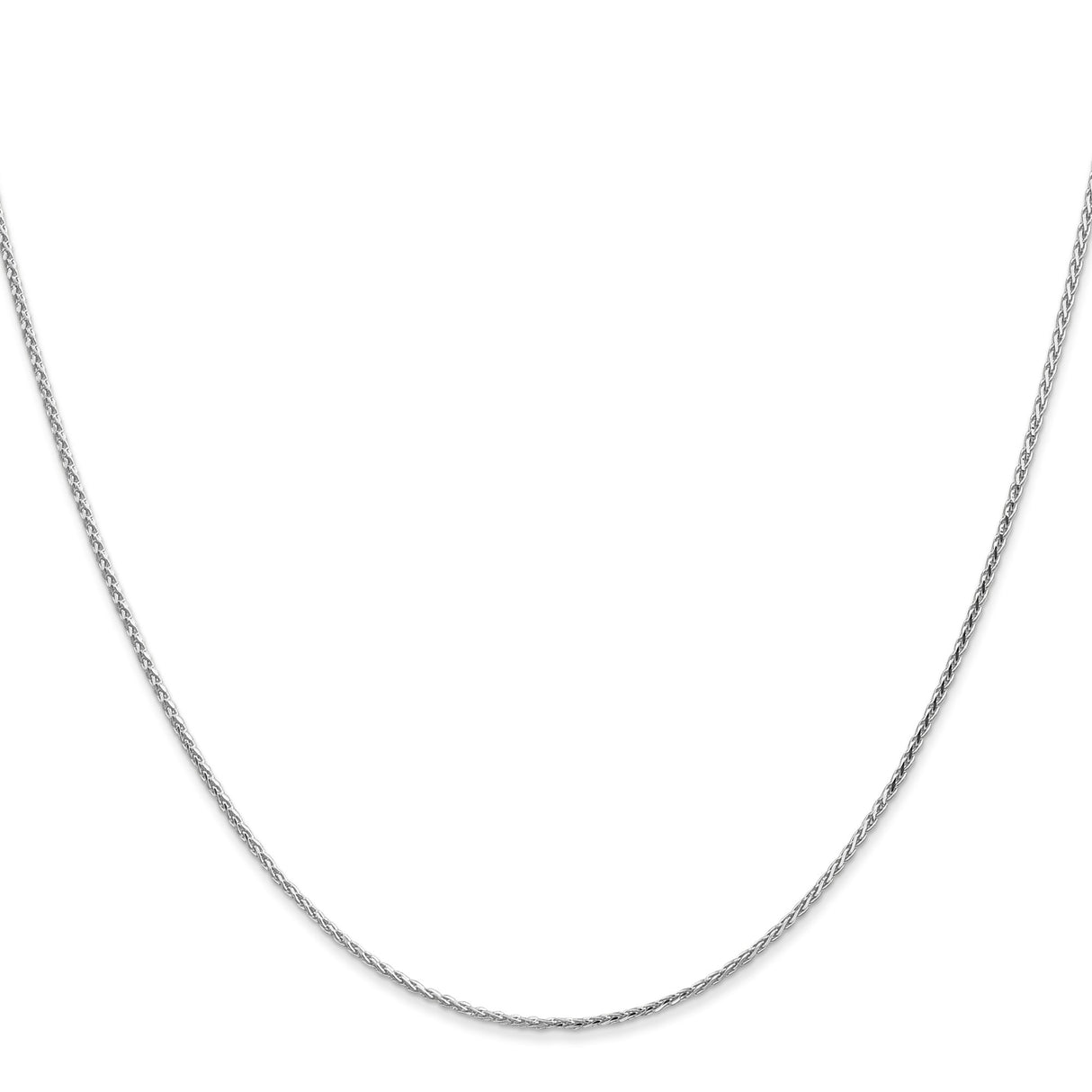 14K White Gold 1 mm Polished Chain Necklace, Solid