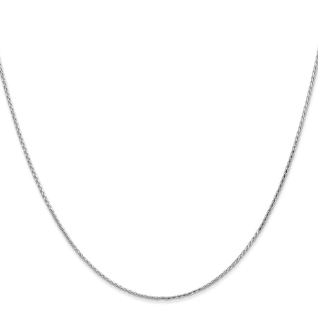 14K White Gold 1 mm Polished Chain Necklace, Solid
