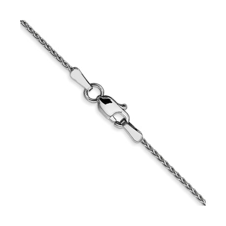 14K White Gold 1 mm Polished Chain Necklace, Solid alternate angle