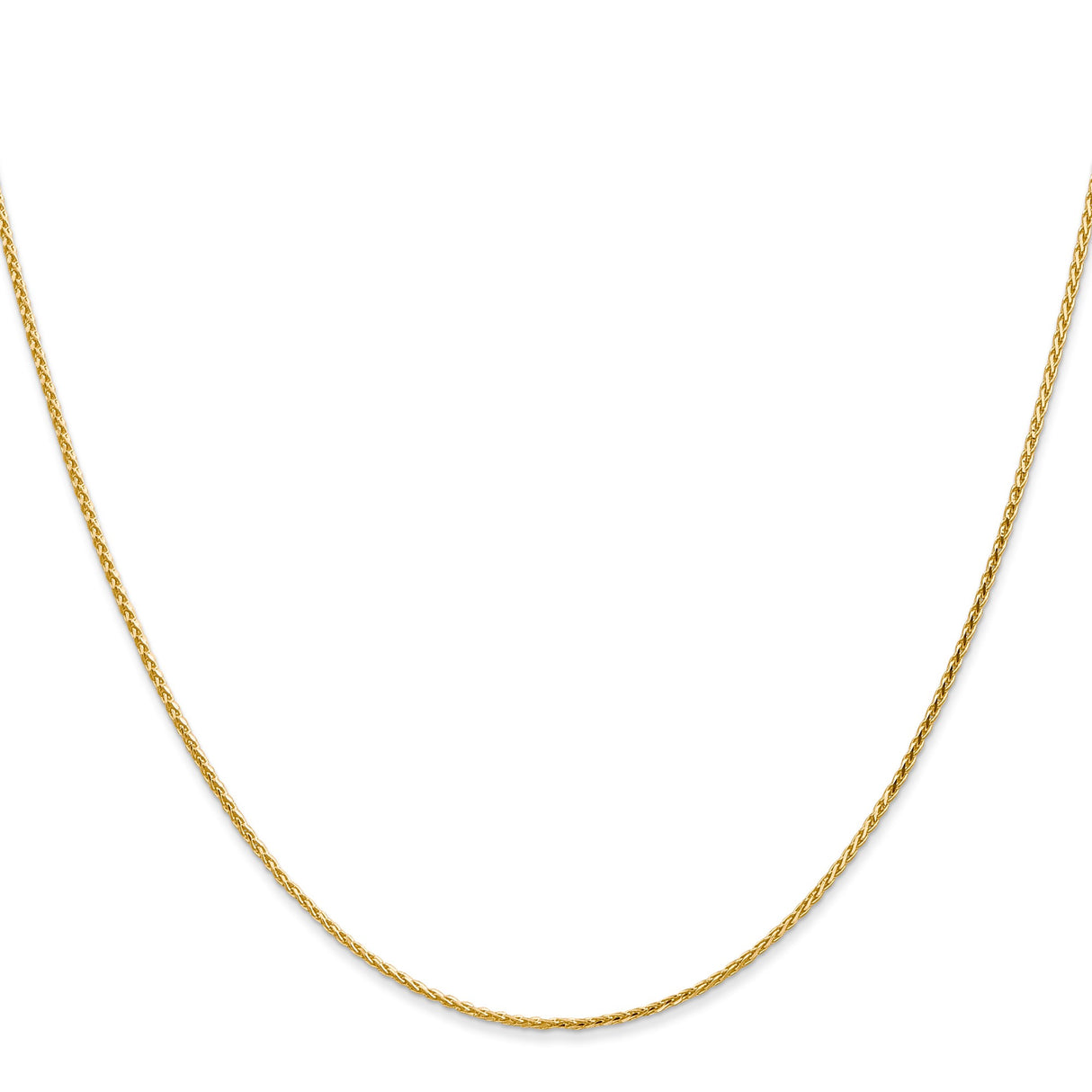 14K Yellow Gold 1 mm Polished Chain Necklace, Solid