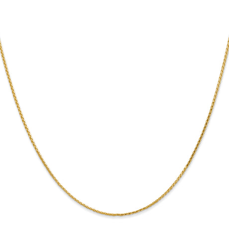 14K Yellow Gold 1 mm Polished Chain Necklace, Solid