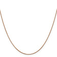 14K Rose Gold 0.8 mm Polished Chain Necklace, Solid