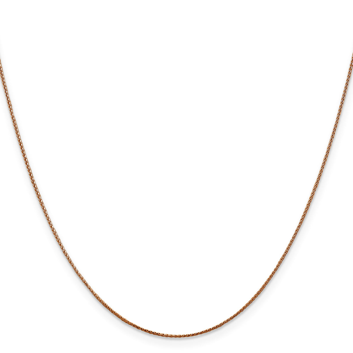 14K Rose Gold 0.8 mm Polished Chain Necklace, Solid
