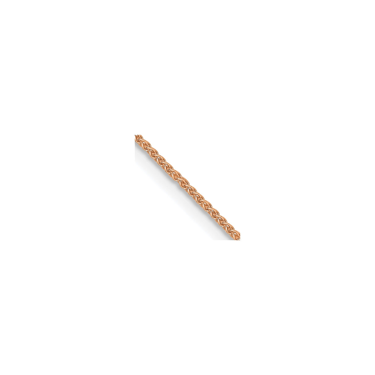 14K Rose Gold 0.8 mm Polished Chain Necklace, Solid detail view