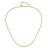 14K Yellow Gold 2.5 mm Polished Chain Necklace alternate angle