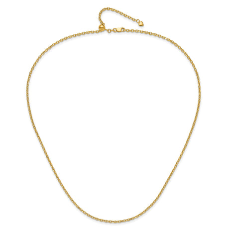 14K Yellow Gold 2.5 mm Polished Chain Necklace alternate angle