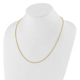 14K Yellow Gold 1.6 mm Polished Chain Necklace detail view