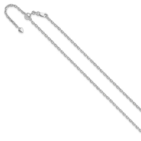 14K White Gold 2.5 mm Polished Chain Necklace