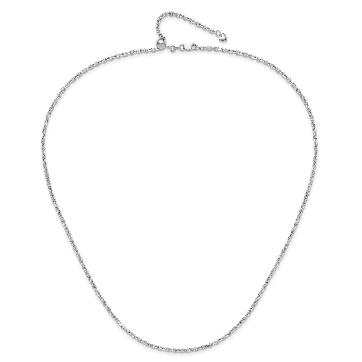 14K White Gold 2.5 mm Polished Chain Necklace alternate angle
