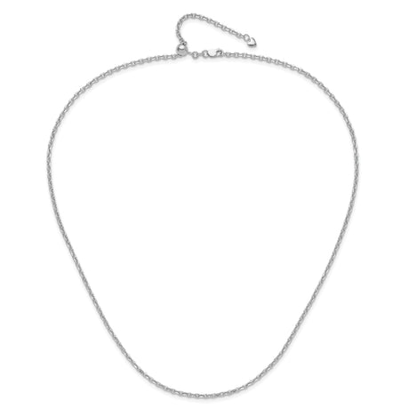 14K White Gold 2.5 mm Polished Chain Necklace alternate angle