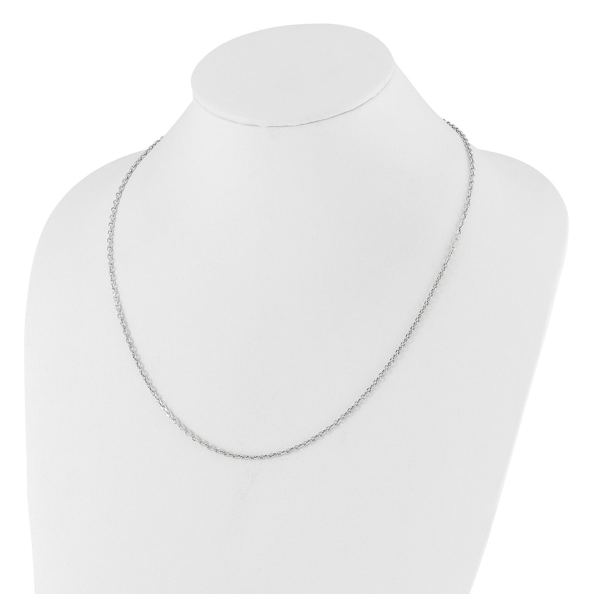14K White Gold 2.5 mm Polished Chain Necklace detail view