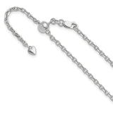 14K White Gold 2.5 mm Polished Chain Necklace detail view