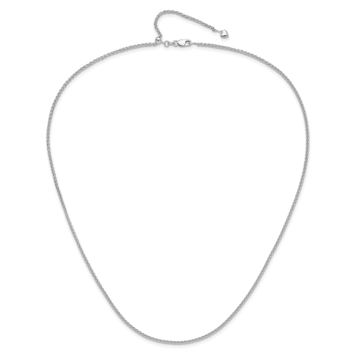 14K White Gold 1.6 mm Polished Chain Necklace alternate angle