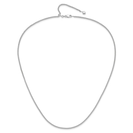 14K White Gold 1.6 mm Polished Chain Necklace alternate angle