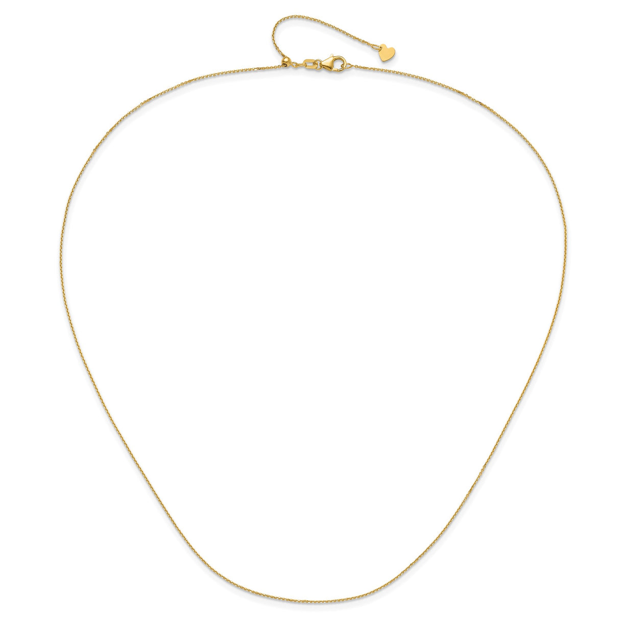 14K Yellow Gold 1 mm Polished Chain Necklace alternate angle