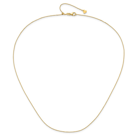 14K Yellow Gold 1 mm Polished Chain Necklace alternate angle