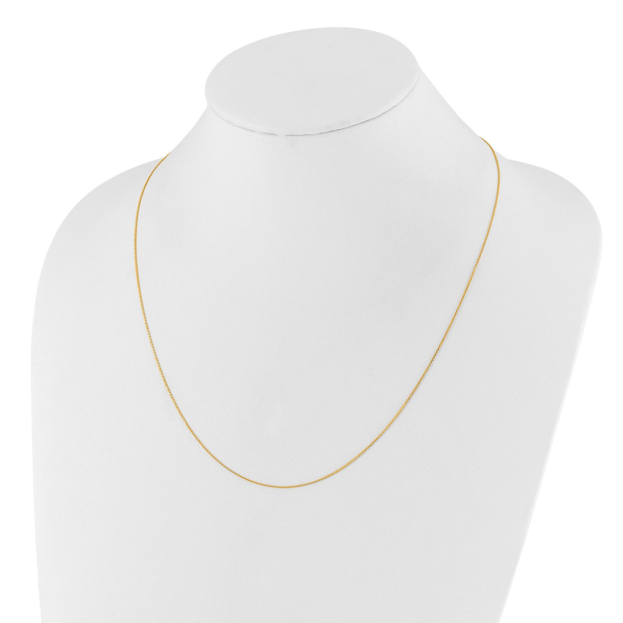 14K Yellow Gold 1 mm Polished Chain Necklace detail view