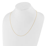 14K Yellow Gold 1 mm Polished Chain Necklace detail view