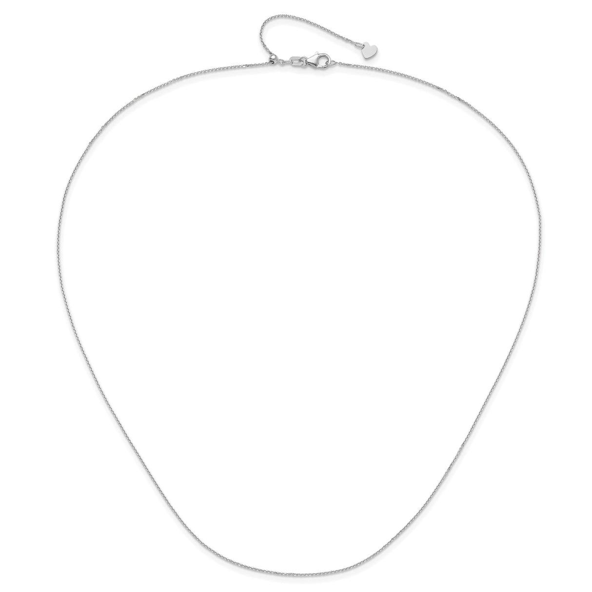 14K White Gold 1 mm Polished Chain Necklace alternate angle