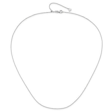 14K White Gold 1 mm Polished Chain Necklace alternate angle