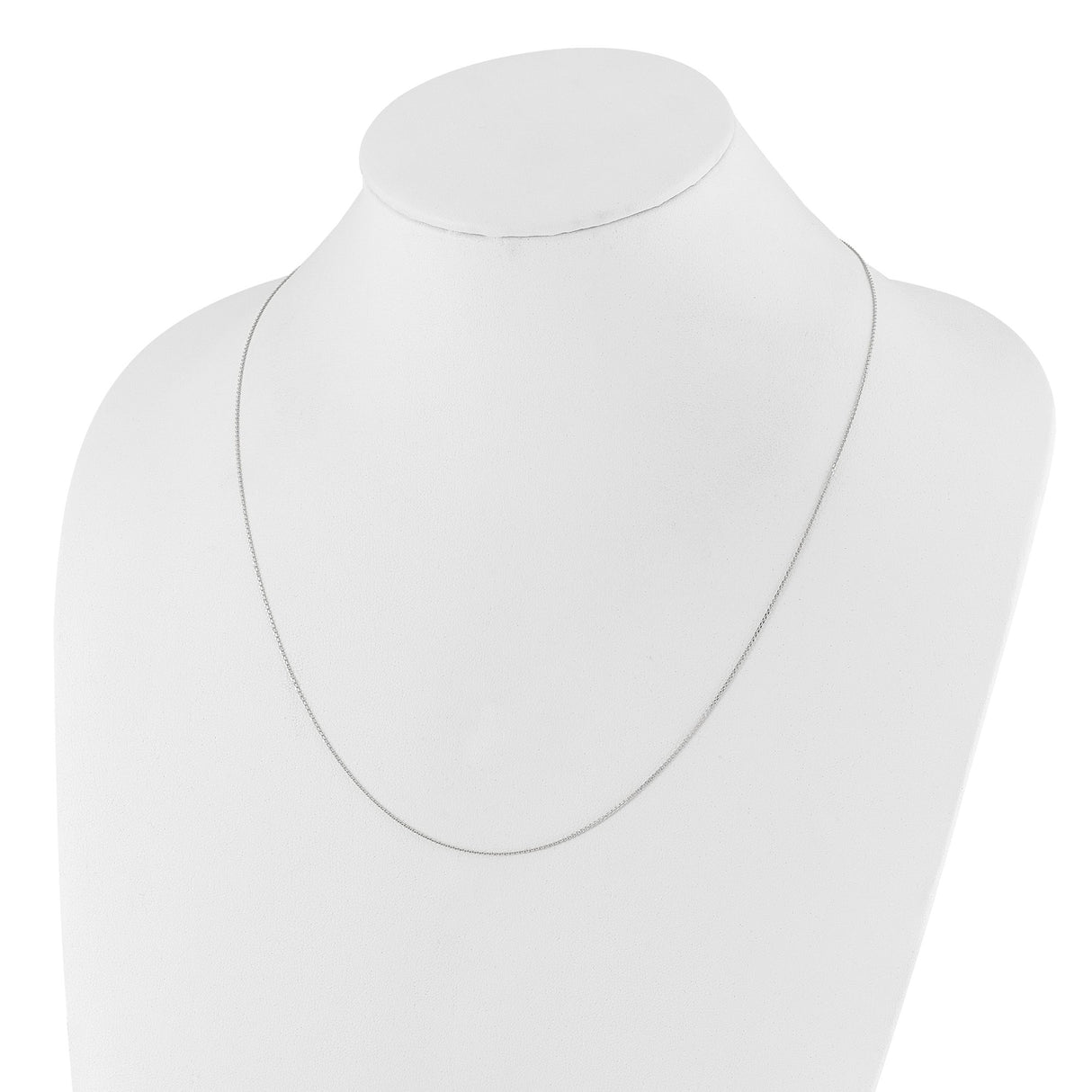 14K White Gold 1 mm Polished Chain Necklace detail view