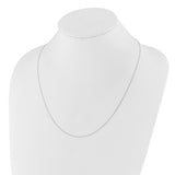14K White Gold 1 mm Polished Chain Necklace detail view