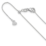 14K White Gold 1 mm Polished Chain Necklace detail view