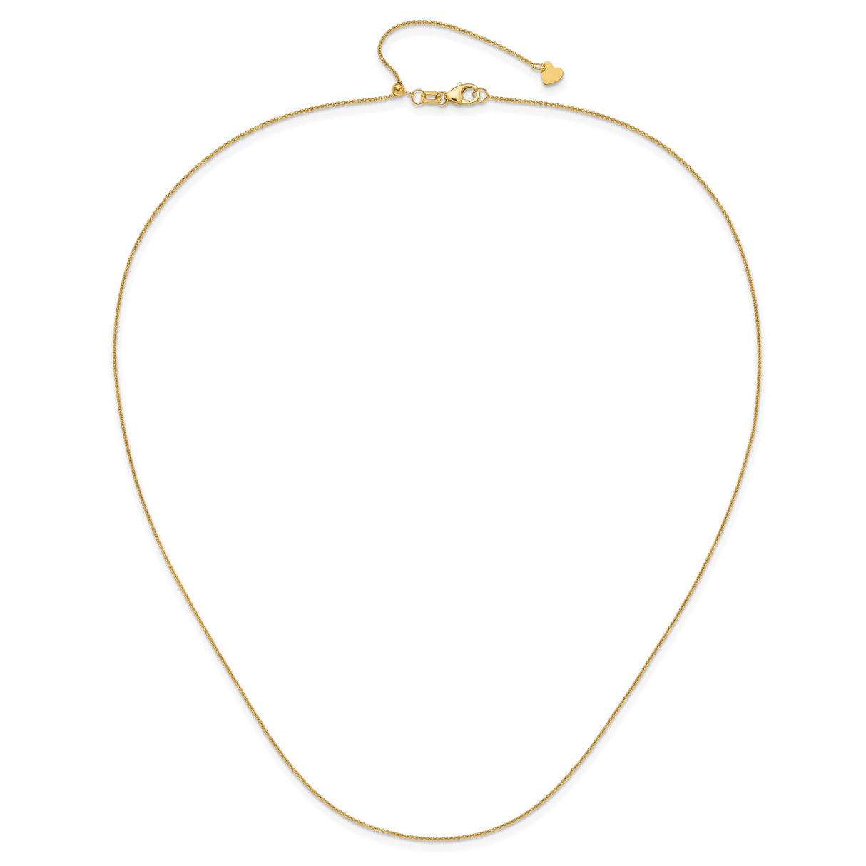 14K Yellow Gold 0.7 mm Polished Chain Necklace alternate angle