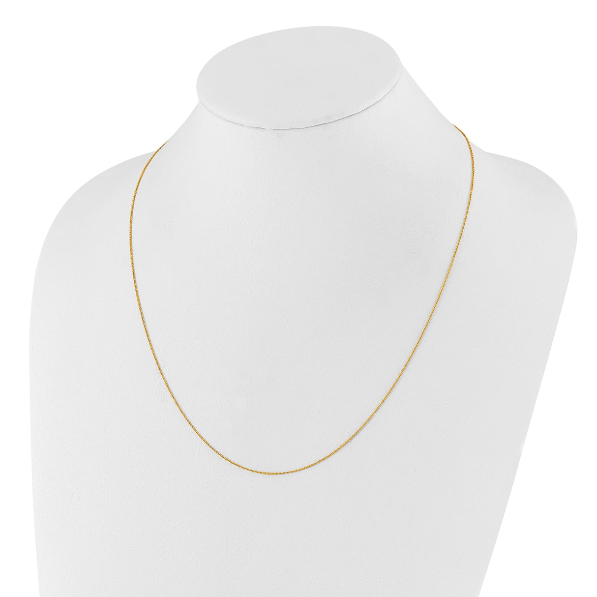 14K Yellow Gold 0.7 mm Polished Chain Necklace detail view