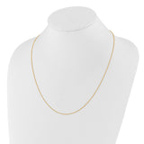 14K Yellow Gold 0.7 mm Polished Chain Necklace detail view